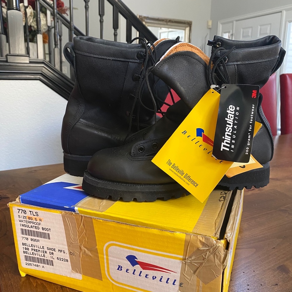 Black Belleville combat boots-New With Tags